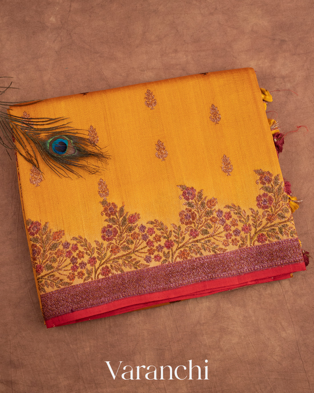 Turmeric Yellow Pure Tussar Silk Handloom Saree