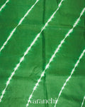 Deep Green Mirror Hand-Embroidered Pure Tussar Silk Handloom Saree