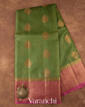 Moss Green Pure Tussar Silk Saree