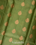 Moss Green Pure Tussar Silk Saree