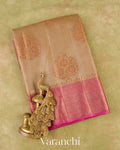Deep Beige Pure Tussar Silk Saree