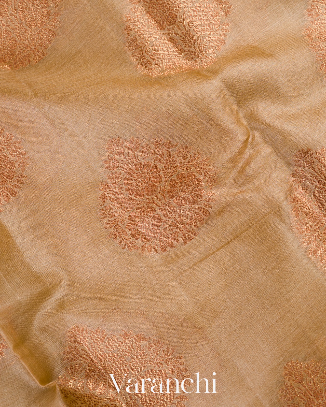 Deep Beige Pure Tussar Silk Saree