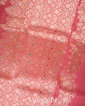 Deep Blush Pink Pure Tussar Georgette Silk Handloom Saree