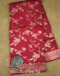 Maroon Pure Tussar Georgette Silk Handloom Saree