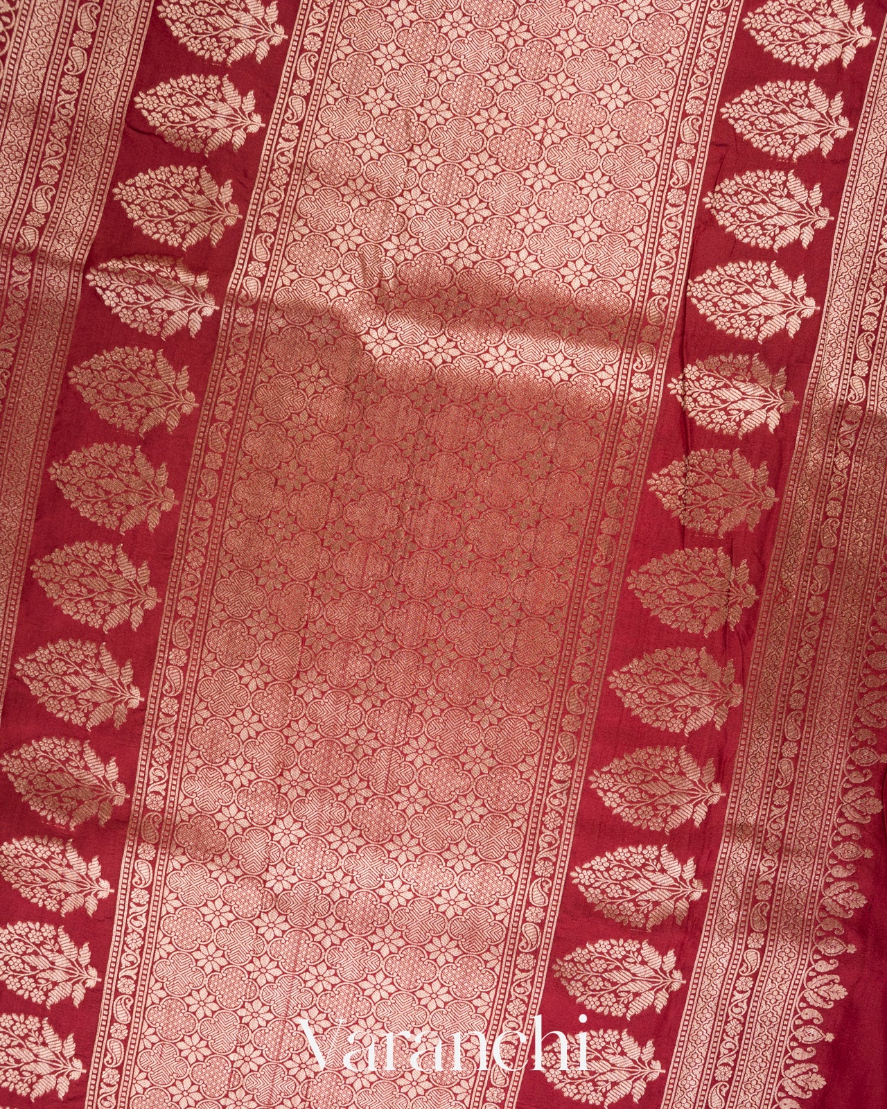 Maroon Pure Tussar Georgette Silk Handloom Saree