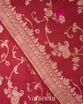Maroon Pure Tussar Georgette Silk Handloom Saree
