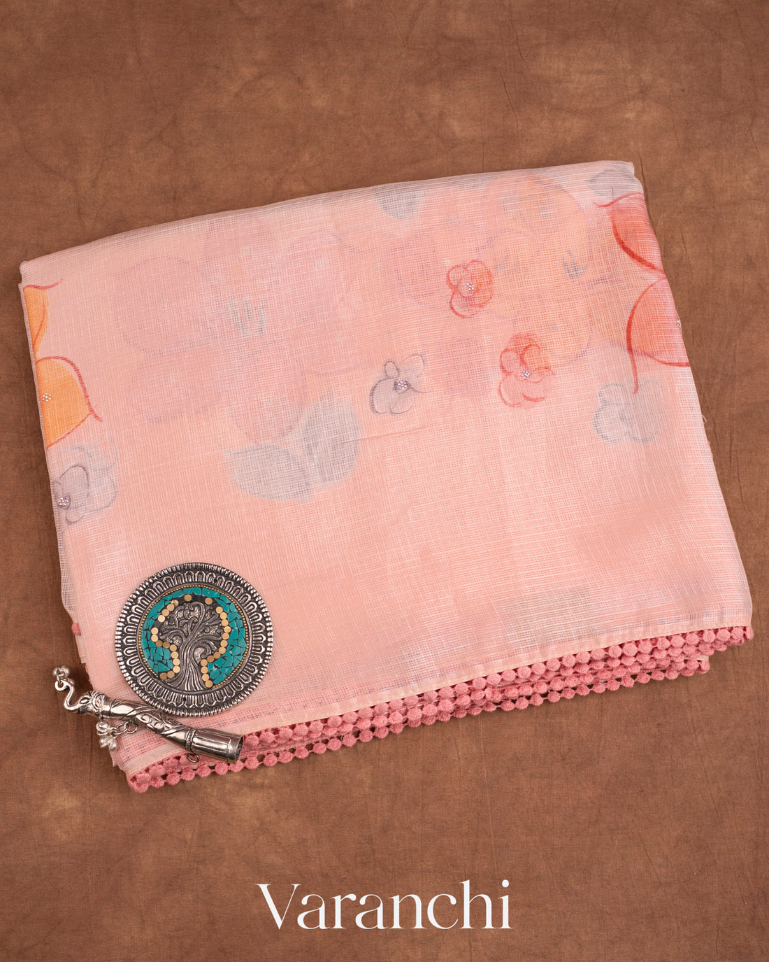 Soft Baby Pink Pure Tussar Kota Silk Handloom Saree