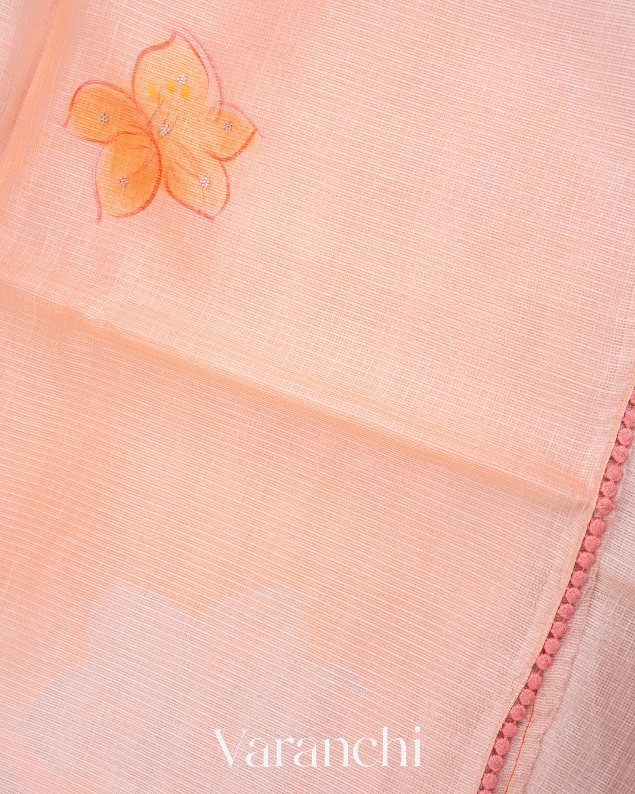 Soft Baby Pink Pure Tussar Kota Silk Handloom Saree