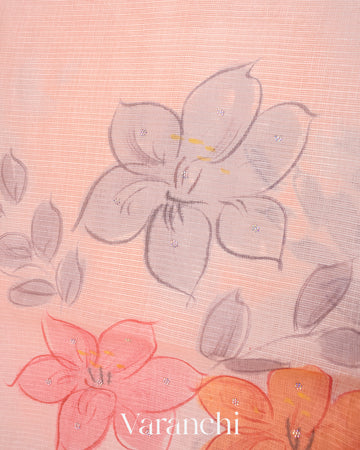 Soft Baby Pink Pure Tussar Kota Silk Handloom Saree