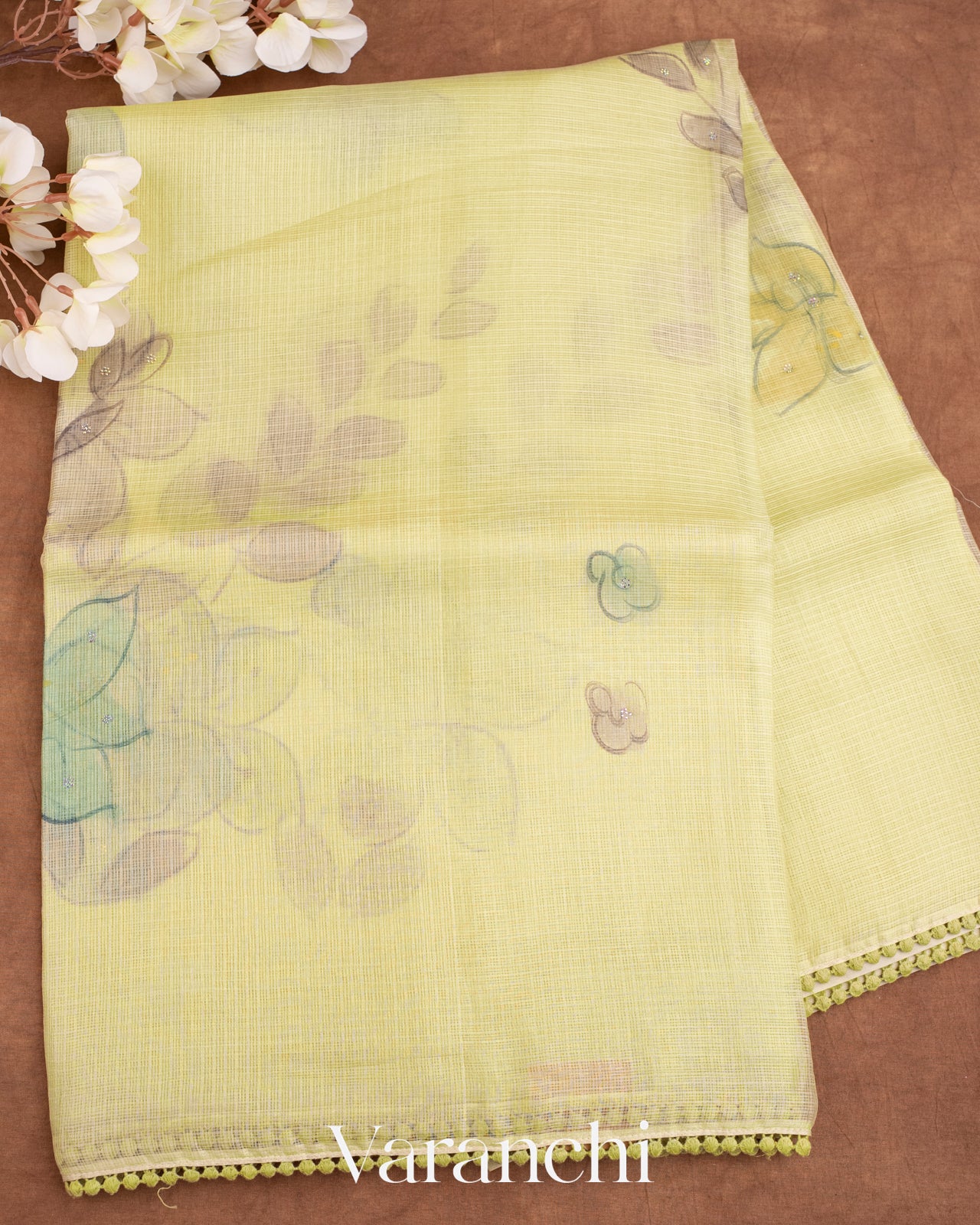 Soft Mehandi Green Pure Tussar Kota Silk Handloom Saree