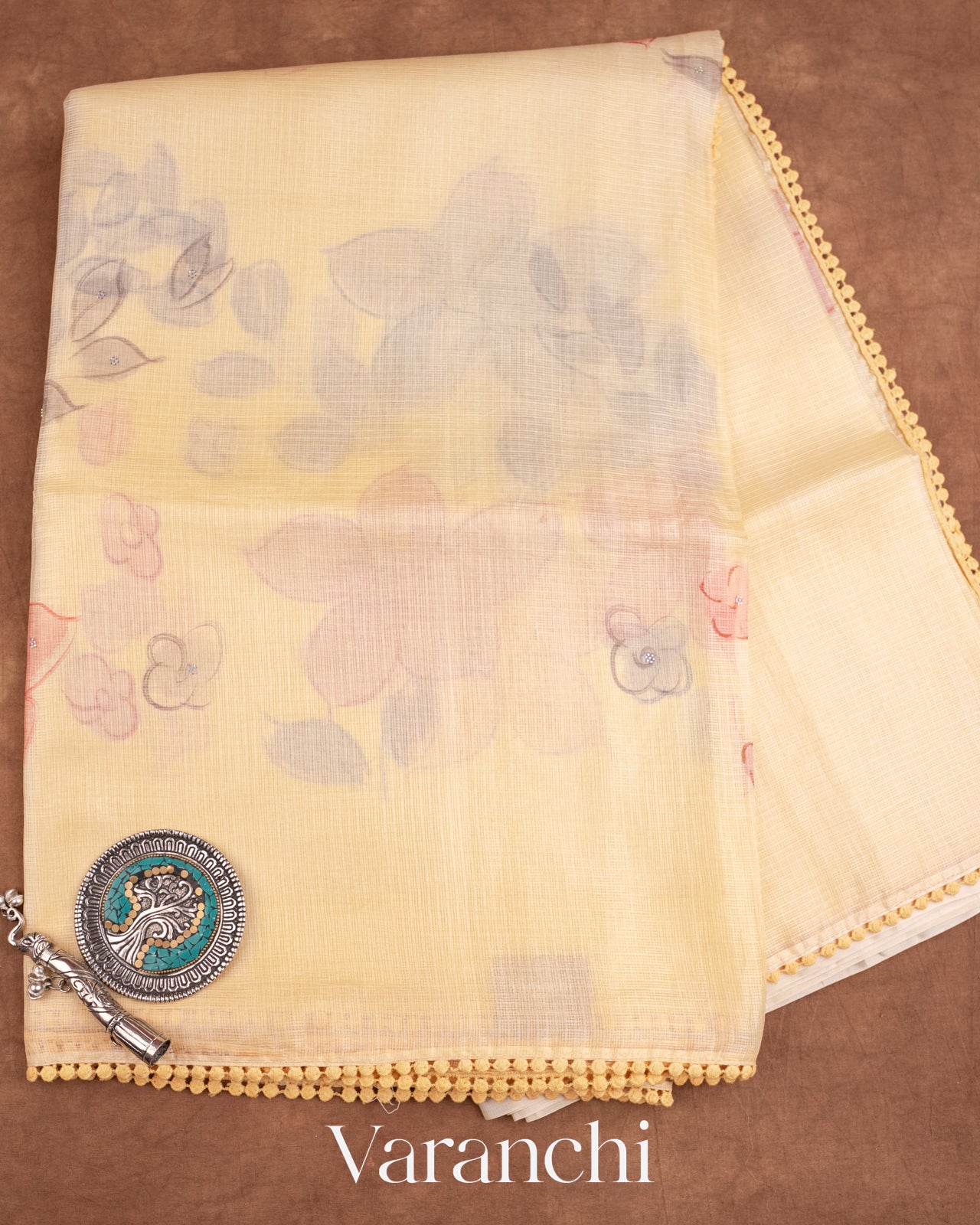 Soft Butter Yellow Pure Tussar Kota Silk Handloom Saree
