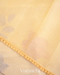 Soft Butter Yellow Pure Tussar Kota Silk Handloom Saree