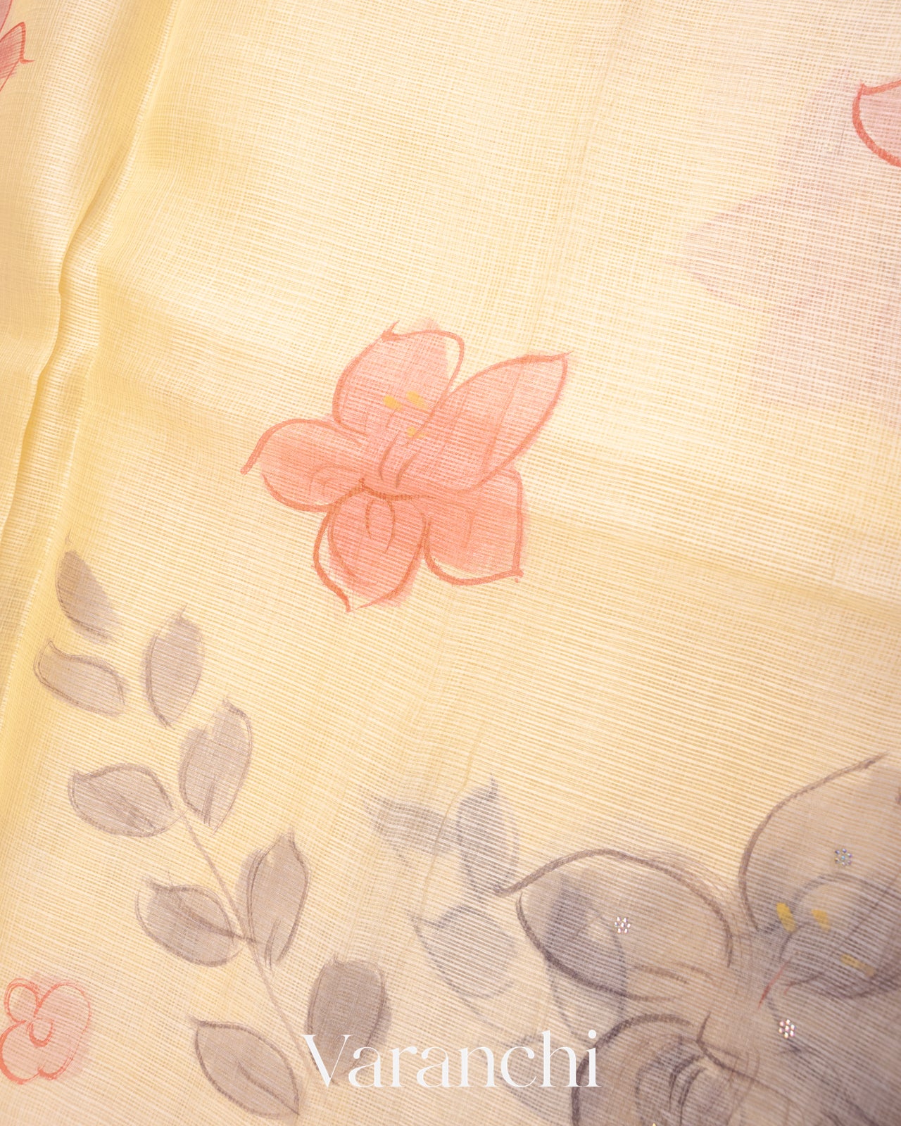 Soft Butter Yellow Pure Tussar Kota Silk Handloom Saree
