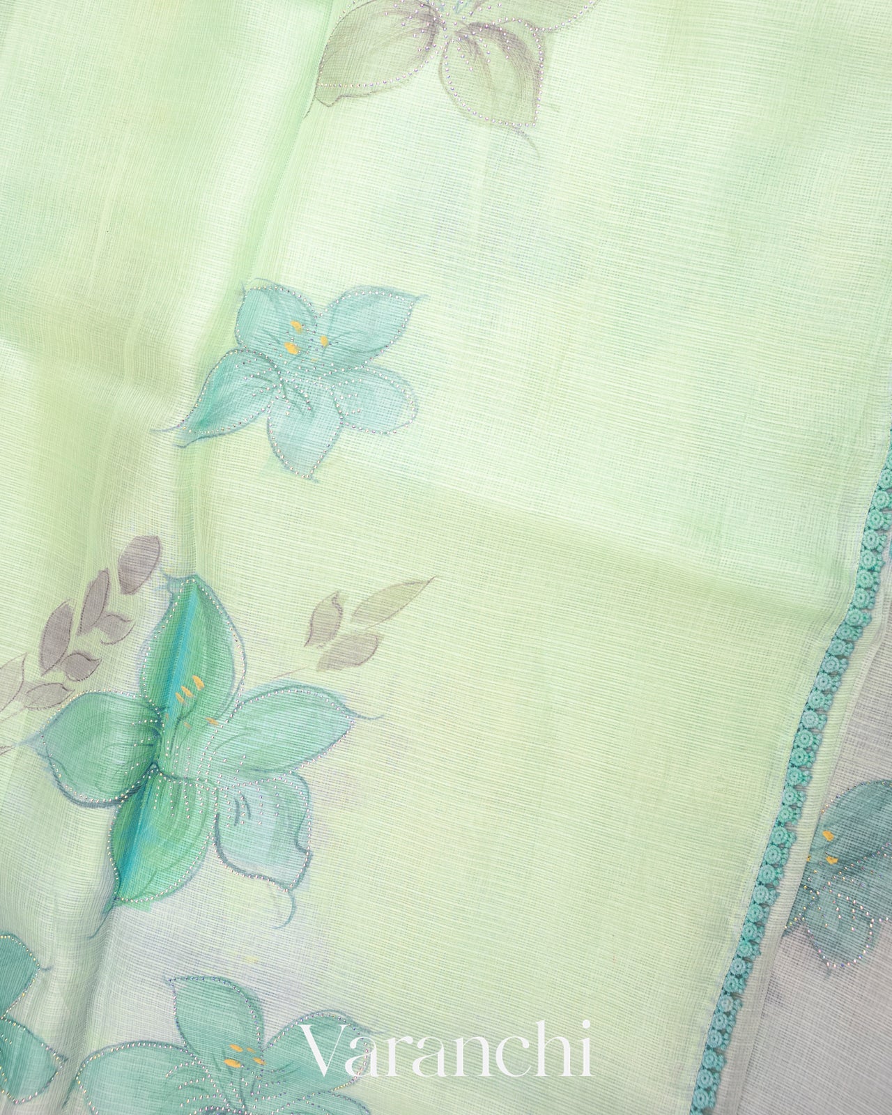 Soft Sky Blue Pure Tussar Kota Silk Handloom Saree