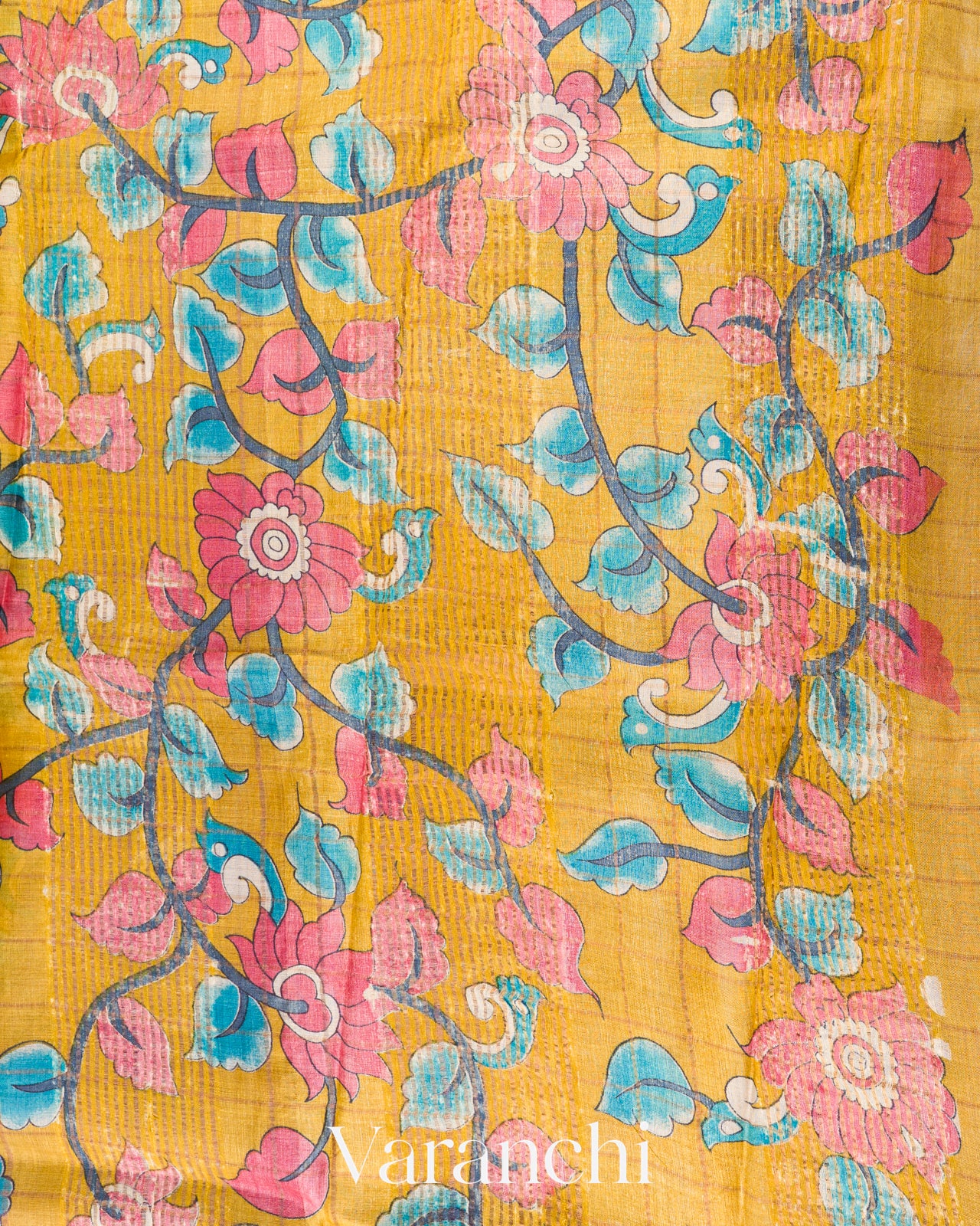 Lavender Checks Pure Tussar Silk Saree