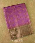 Mauve Lavender Pure Tussar Silk Saree