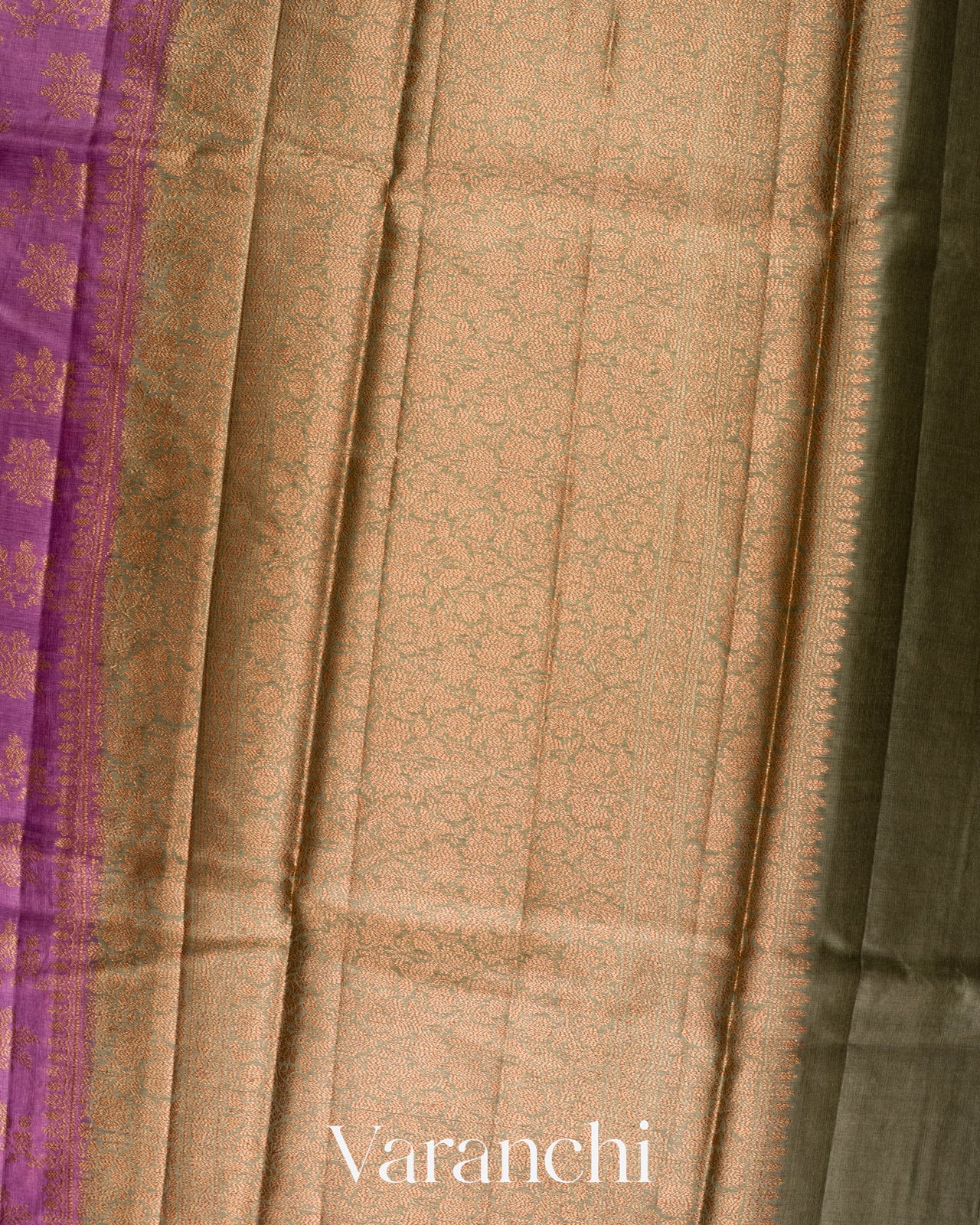 Mauve Lavender Pure Tussar Silk Saree