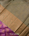 Mauve Lavender Pure Tussar Silk Saree