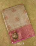Sand Beige Pure Tussar Silk Saree