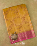 Mustard Yellow Pure Tussar Silk Saree