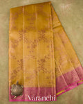 Mustard Yellow Pure Tussar Silk Saree