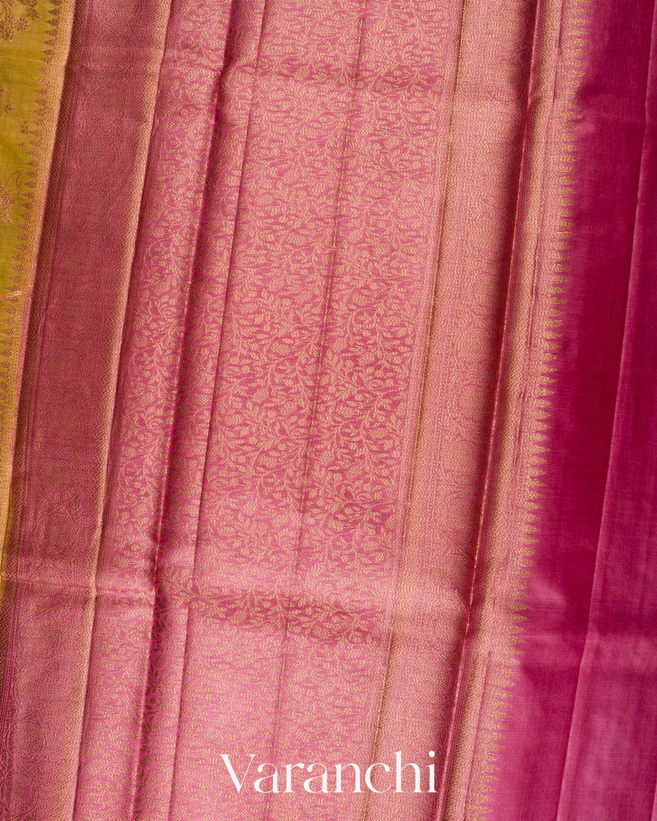 Mustard Yellow Pure Tussar Silk Saree