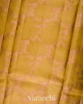Mustard Yellow Pure Tussar Silk Saree