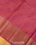 Mustard Yellow Lehariya Pure Tussar Silk Saree