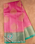 Lotus Pink Pure Tussar Silk Saree