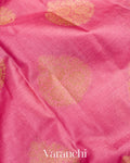 Lotus Pink Pure Tussar Silk Saree