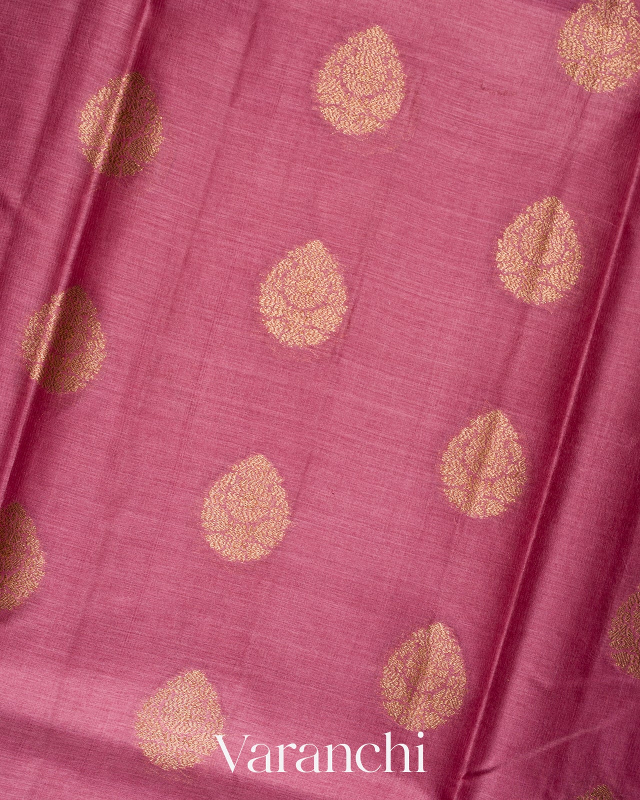 Onion Pink Pure Tussar Silk Saree