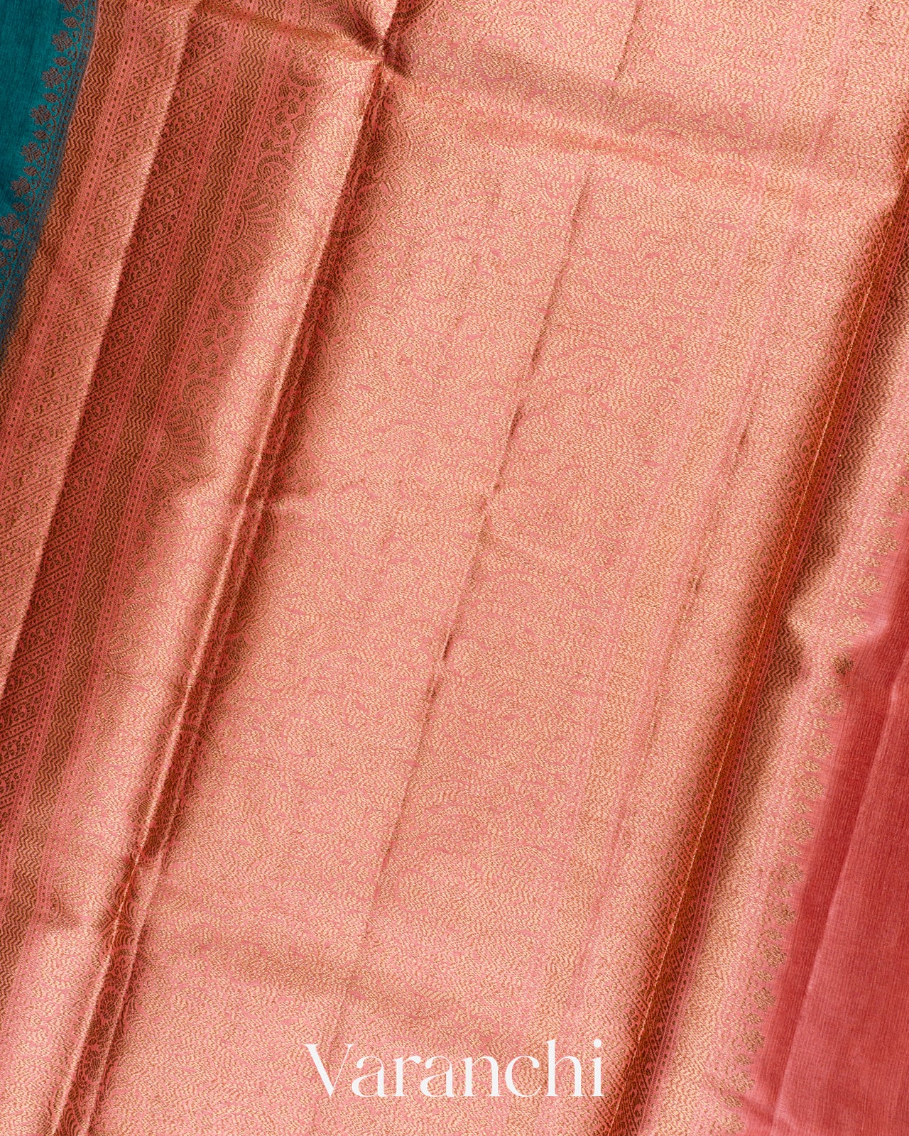 Peacock Blue Pure Tussar Silk Saree