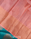 Peacock Blue Pure Tussar Silk Saree
