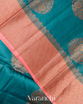 Peacock Blue Pure Tussar Silk Saree