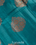 Peacock Blue Pure Tussar Silk Saree