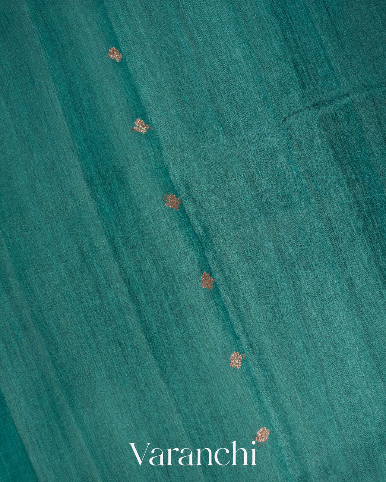 Peacock Blue Pure Tussar Silk Handloom Saree 