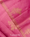 Lotus Pink Borderless Pure Tussar Silk Saree