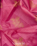 Lotus Pink Borderless Pure Tussar Silk Saree