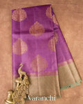 Purple Pure Tussar Silk Saree