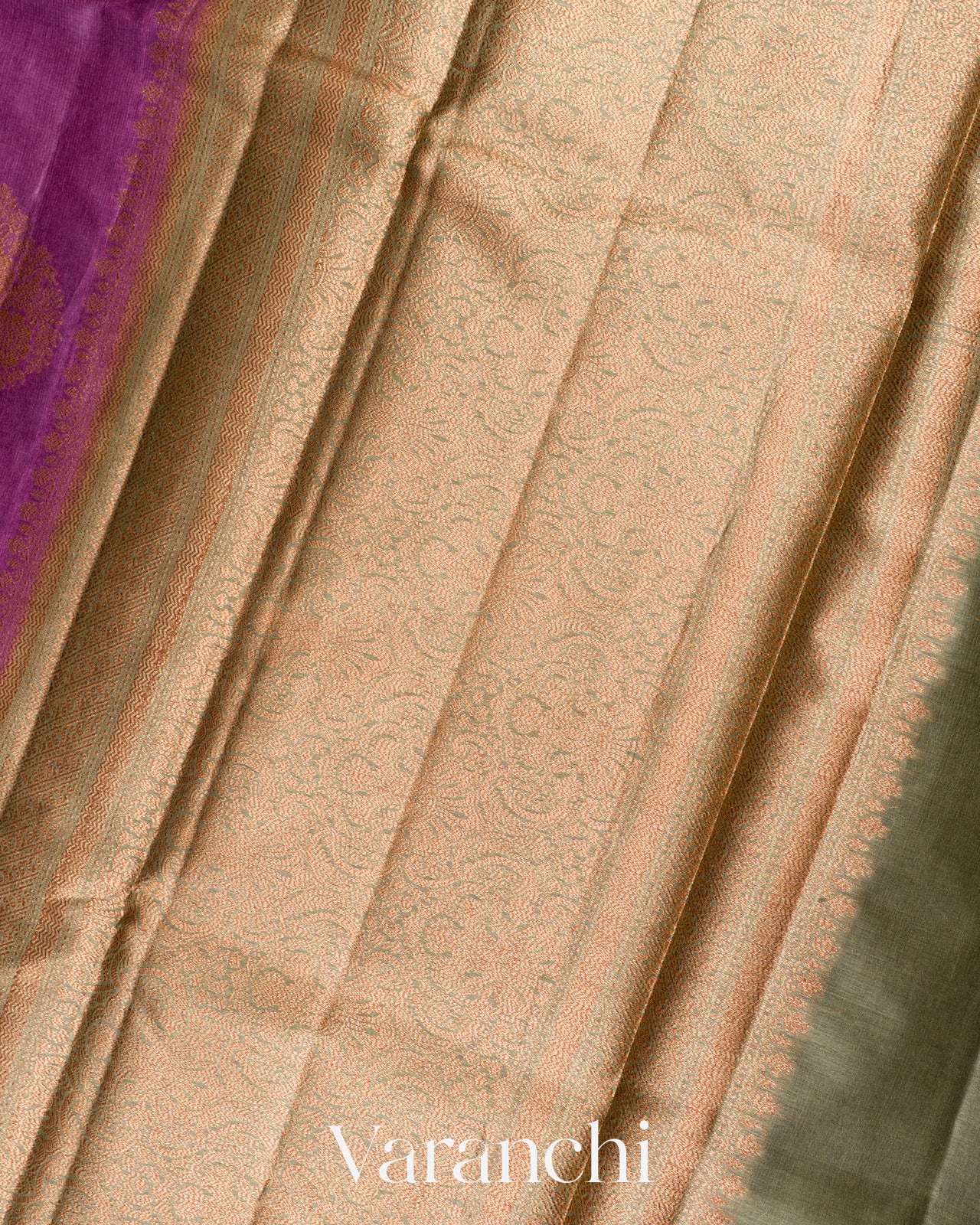 Purple Pure Tussar Silk Saree