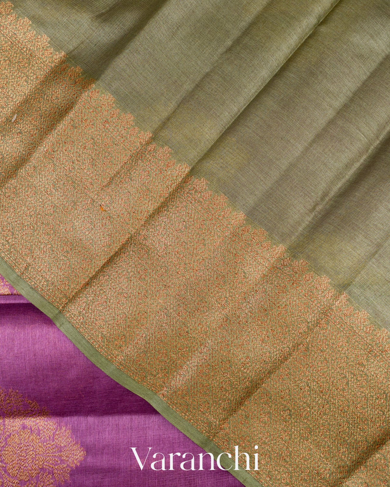 Purple Pure Tussar Silk Saree