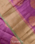 Purple Pure Tussar Silk Saree