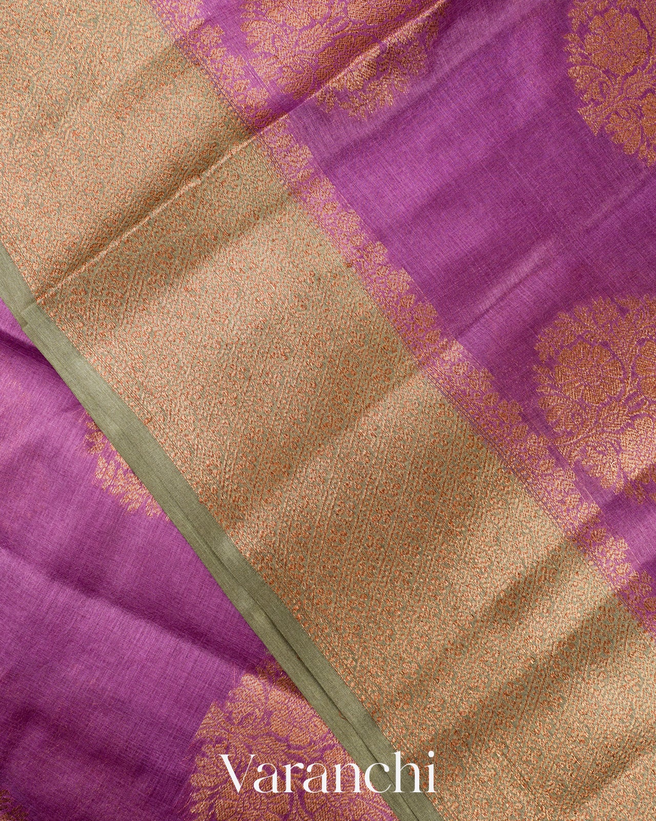 Purple Pure Tussar Silk Saree
