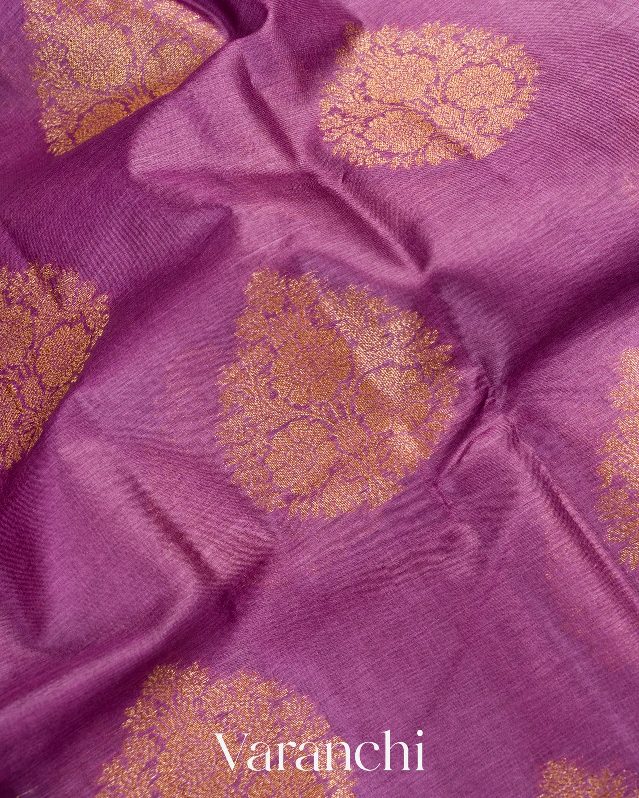 Purple Pure Tussar Silk Saree