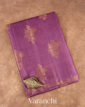 Purple Borderless Pure Tussar Silk Saree