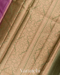 Purple Borderless Pure Tussar Silk Saree