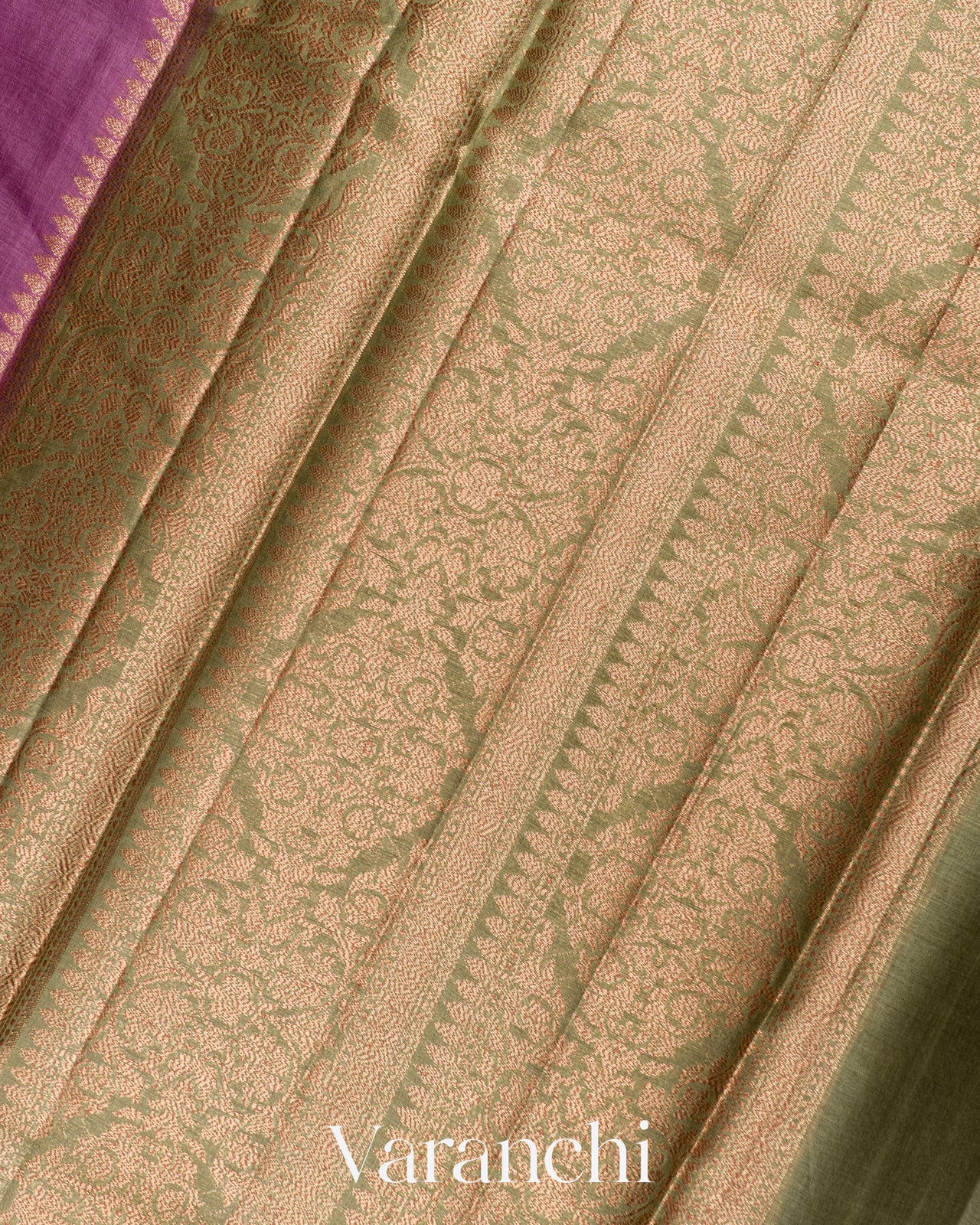 Purple Borderless Pure Tussar Silk Saree