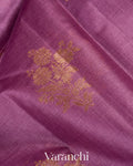 Purple Borderless Pure Tussar Silk Saree