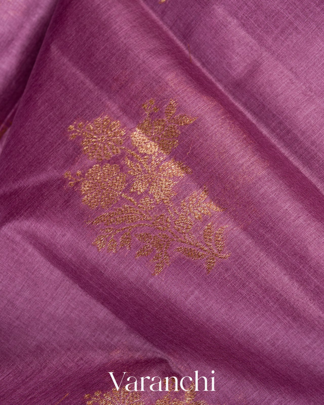 Purple Borderless Pure Tussar Silk Saree