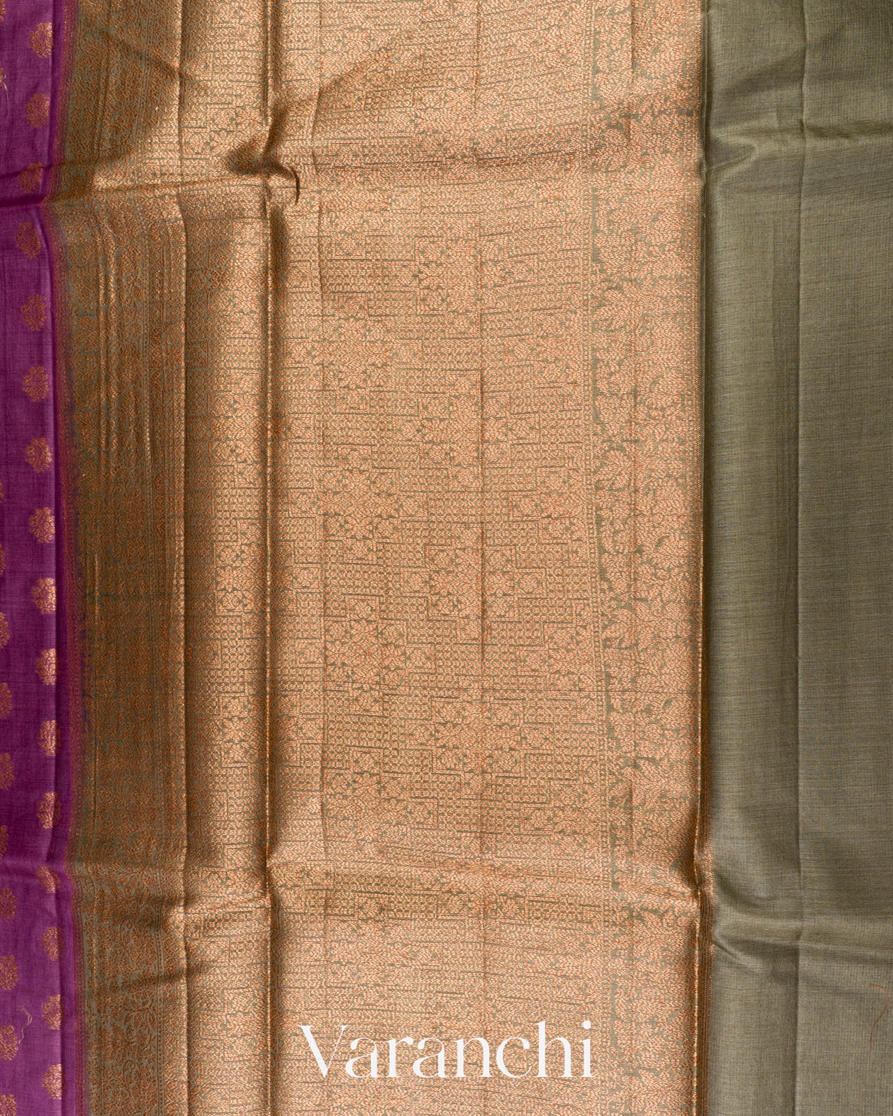 Rich Royal Purple Pure Tussar Silk Saree